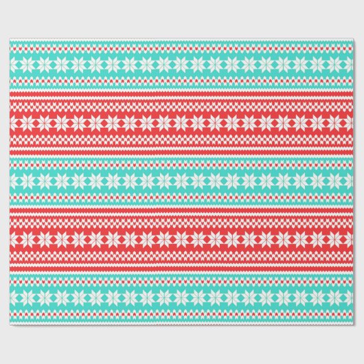 Roter Türkis-norwegisches Geschenkpapier (Flach)