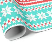 Roter Türkis-norwegisches Geschenkpapier (Rolleneckpunkt)