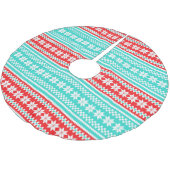 Roter Türkis-norwegisches Polyester Weihnachtsbaumdecke (Schrägansicht)