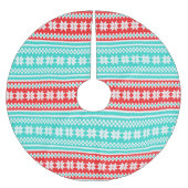 Roter Türkis-norwegisches Polyester Weihnachtsbaumdecke (Vorderseite)