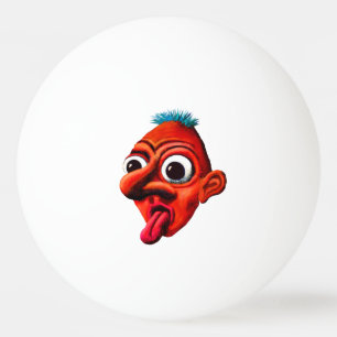 Roter Typ auf dem Ball Tischtennisball