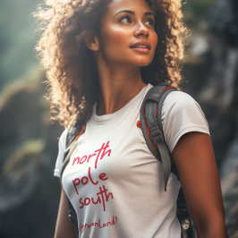 Roter Typografie Schriftart Grönland Nordpol Süd T-Shirt