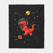 Roter Tyrannosaurus Rex Dinos im All Fleecedecke (Vorderseite)