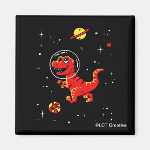 Roter Tyrannosaurus Rex Dinos im All Magnet