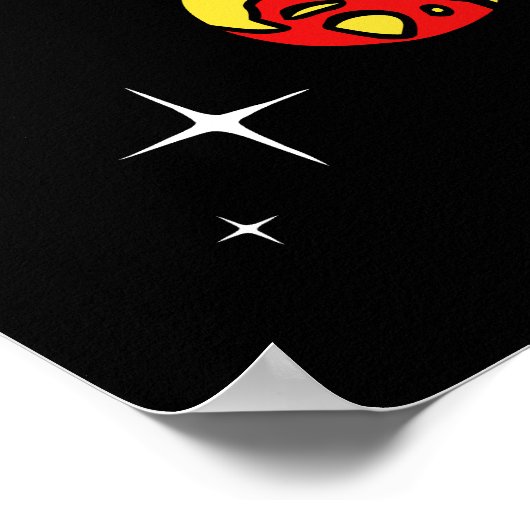 Roter Tyrannosaurus Rex Dinos im All Poster (Ecke)