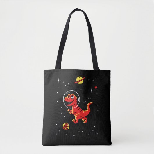 Roter Tyrannosaurus Rex Dinos im All Tasche (Vorderseite)