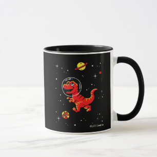 Roter Tyrannosaurus Rex Dinos im All Tasse