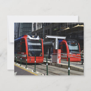 Roter U-Bahn-Zug Houston Texas US Postüberqueren Postkarte