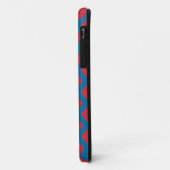 Roter u. blauer Zickzack mit Monogramm Kasten Case-Mate iPhone Hülle (Hinten/Links)