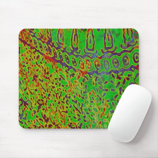 Roter u. grüner Batik abstraktes Mousepad (Mit Mouse)