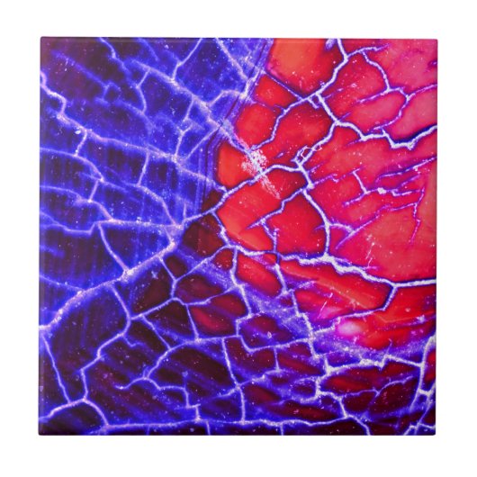 Roter u. lila gebrochener Quarz-Kristall Fliese (Vorderseite)