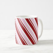 Roter u. rosa Pfefferminz-Streifen Kaffeetasse (VorderseiteRechts)