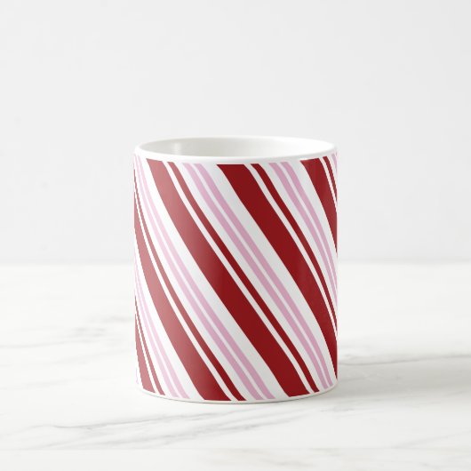 Roter u. rosa Pfefferminz-Streifen Kaffeetasse (Mittel)