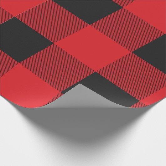 Roter u. schwarzer Büffel-kariertes Geschenkpapier (Ecke)