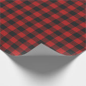 Roter u. schwarzer Gingham überprüftes Geschenkpapier (Ecke)