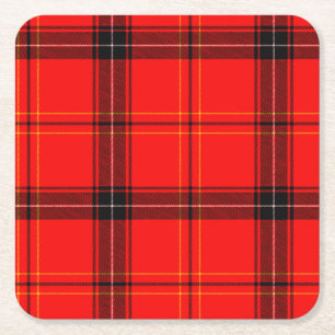 Roter u. schwarzer karierter Tartan-dekorative Rechteckiger Pappuntersetzer