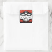 Roter u. schwarzer kundenspezifischer quadratischer aufkleber (Tasche)