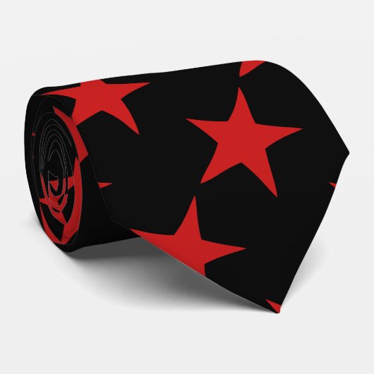 Roter u. schwarzer Stern-Entwurf bemannte Krawatte (Gerollt)