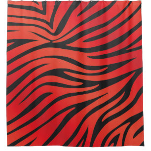 Roter u. schwarzer Zebra-Druck-Duschvorhang Duschvorhang