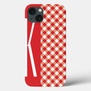 Roter u. weißer diagonaler Gingham Case-Mate iPhone Hülle