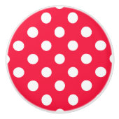 Roter u. weißer Tupfengriff-/-fachzug Keramikknauf (Vorderseite)