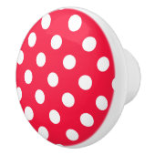 Roter u. weißer Tupfengriff-/-fachzug Keramikknauf (Rechts)