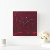 Roter Uhu Quadratische Wanduhr (Zuhause)