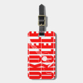 ROTER UKULELE GEPÄCKANHÄNGER (Vorderseite vertikal)