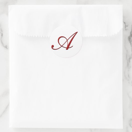 Roter Umschlag Aufkleber mit Monogramm (Tasche)