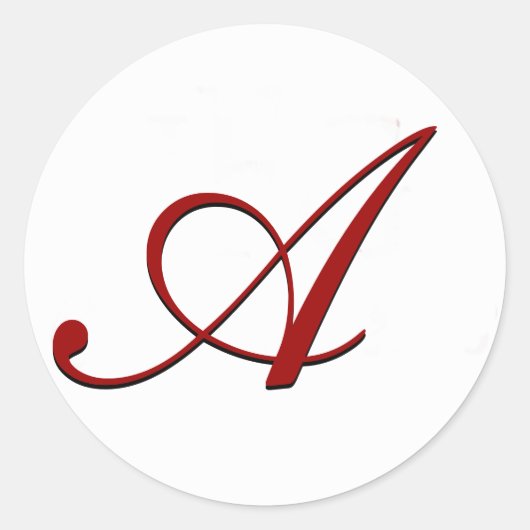 Roter Umschlag Aufkleber mit Monogramm (Vorderseite)