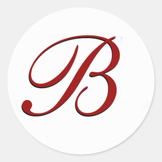 Roter Umschlag Aufkleber mit Monogramm (Vorderseite)