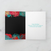 Roter und Aquamariner Blauer Alkoholtink Süß 16 Karte (Innenseite)