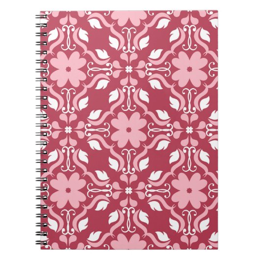 Roter und beige blumengeschmückter Hintergrund. Fa Notizblock (Vorderseite)