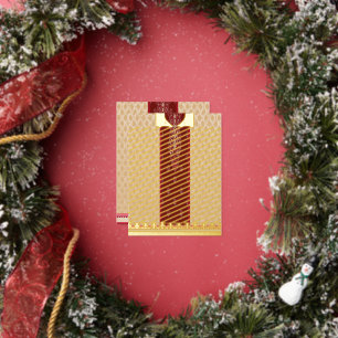 roter und beigefarbener Teppichboden mit rotem Ran Folien Feiertagspostkarte