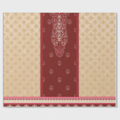 roter und beigefarbener Teppichboden mit rotem Ran Geschenkpapier (Flach)