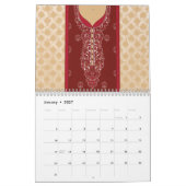 roter und beigefarbener Teppichboden mit rotem Ran Kalender (Jan 2027)