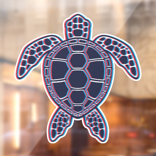 Roter und blauer Anaglypheneffekt 3D-Glitch-Effekt Fensteraufkleber (Blatt 2)