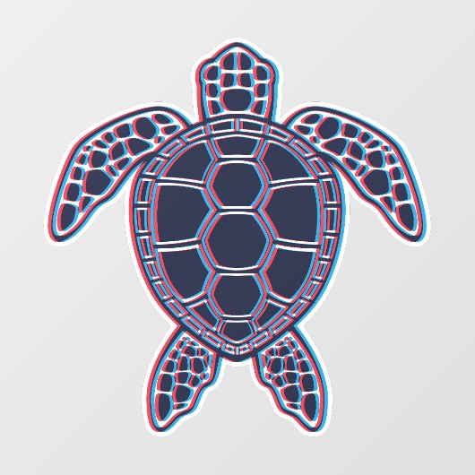 Roter und blauer Anaglypheneffekt 3D-Glitch-Effekt Fensteraufkleber (Blatt)