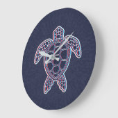 Roter und blauer Anaglypheneffekt 3D-Glitch-Effekt Große Wanduhr (Winkel)