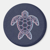 Roter und blauer Anaglypheneffekt 3D-Glitch-Effekt Magnet (Vorne)