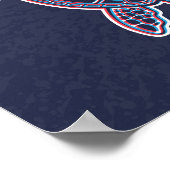 Roter und blauer Anaglypheneffekt 3D-Glitch-Effekt Poster (Ecke)