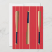 Roter und blauer Baseball-Geburtstag Einladung (Rückseite)