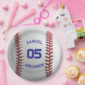 Roter und blauer Baseball-Geburtstag Pappteller (Party)