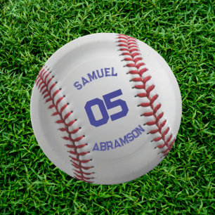 Roter und blauer Baseball-Geburtstag Pappteller