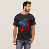 Roter und blauer Betta-Fisch T-Shirt (Vorne ganz)
