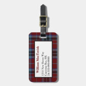 Roter und blauer Clan MacTavish karierter Gepäckanhänger (Vorderseite vertikal)