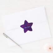 Roter und blauer Damastwirbel Stern-Aufkleber (Umschlag)