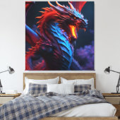 Roter und blauer Drache Leinwanddruck (Insitu (Schlafzimmer))