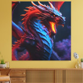 Roter und blauer Drache Leinwanddruck (Insitu (Wohnzimmer))