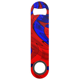 Roter und blauer extravaganter speedflaschenöffner